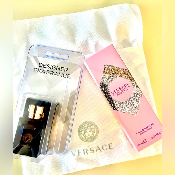 Versace Set NIB Dust Bag & 2 Miniature Scents - Picture 2 of 6